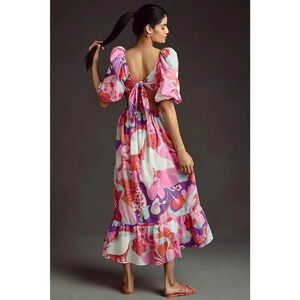 NWT Antik Batik Bahia Cutout Ruffle Maxi Dress Size US S EU 38 Floral #MA406